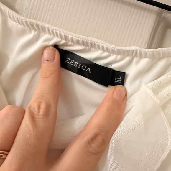 Strapless White Ruffle Dress - Picture 2 of 4